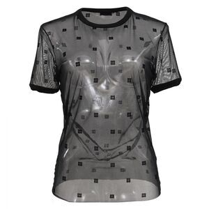 Givenchy Logo-Patterned Sheer T-Shirt in Black Polyamide
